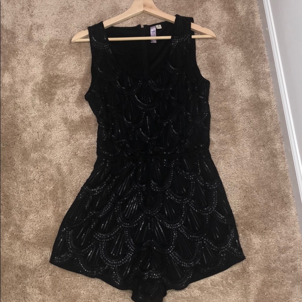 Sequin Black Romper